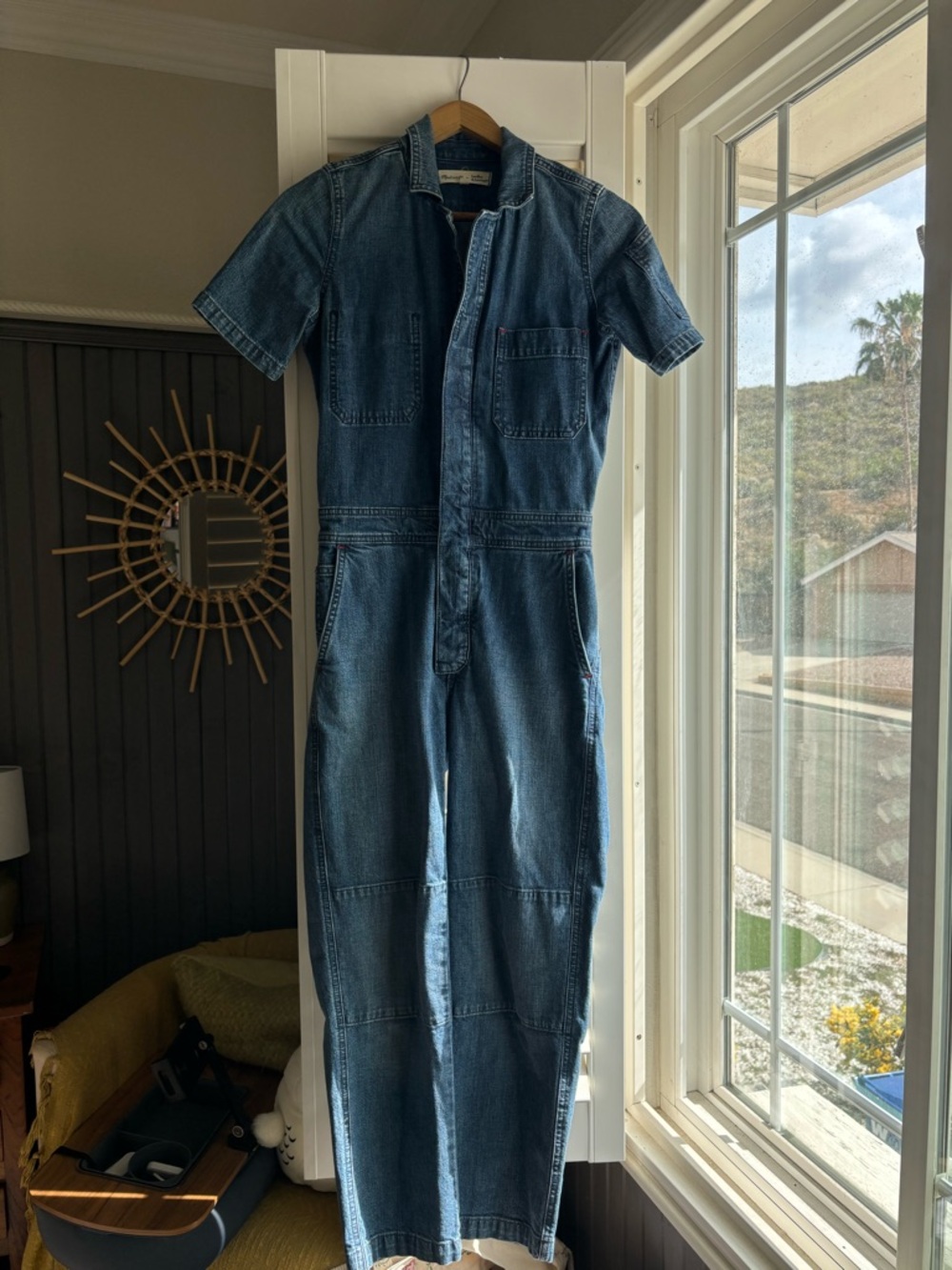 Madewell Indigo Denim Short-Sleeve Jumpsuit